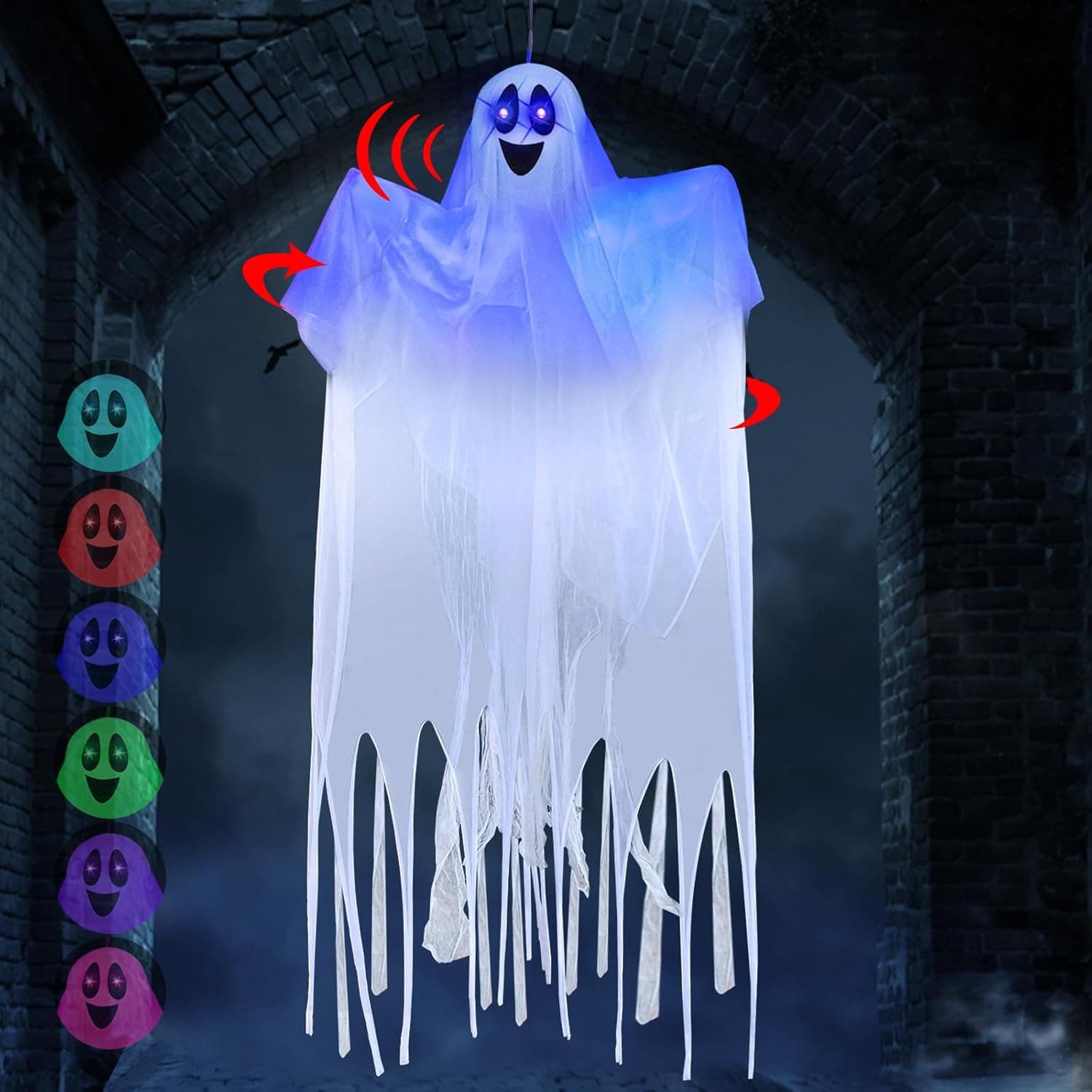 Outdoor Animatronic Hanging Ghost Sound Activated