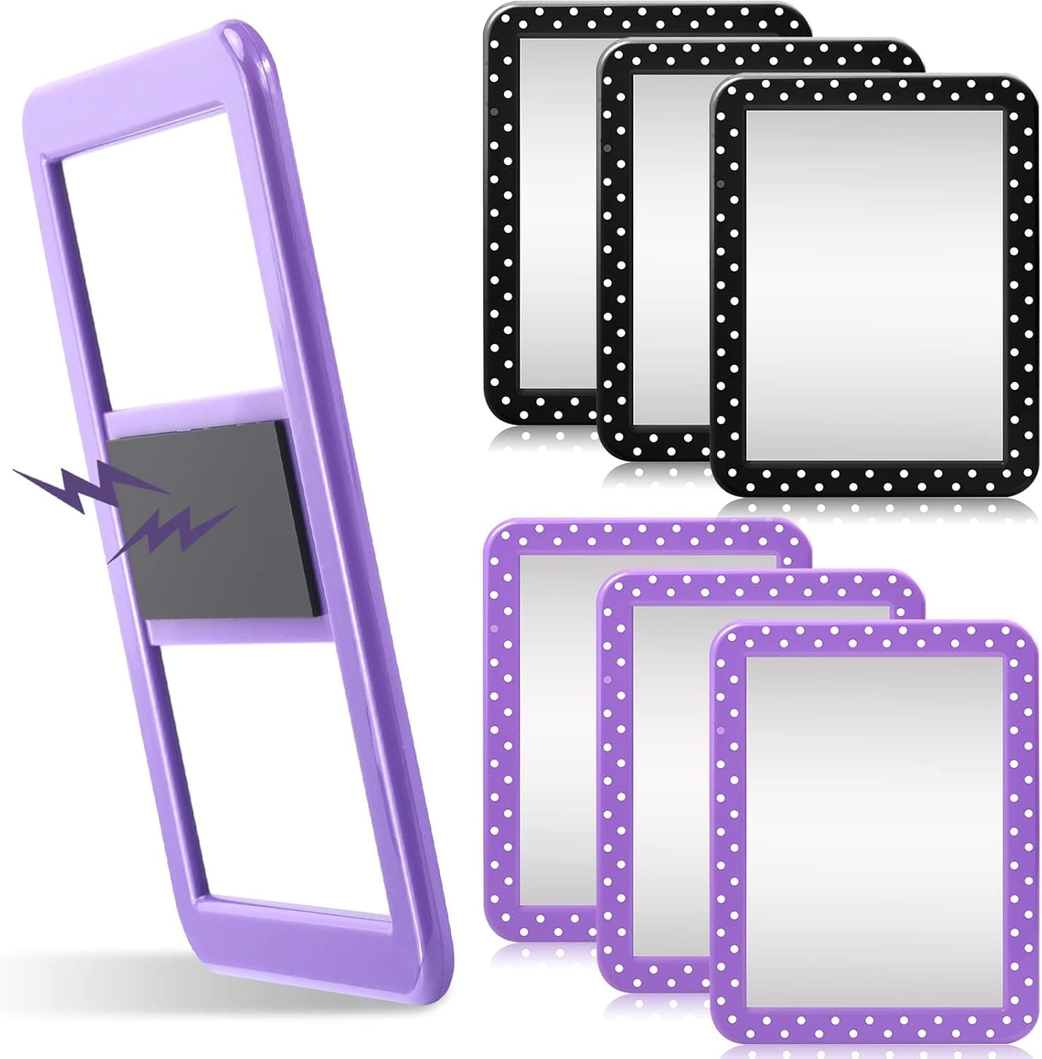Pinkunn 6 Pcs Magnetic Locker Mirror 5 x 7 Magnetic Makeup Mirror Surface Locker Mirror for School Locker Bathroom Household Refrigerator Locker Accessory Workshop Toolbox or Office Cabinet