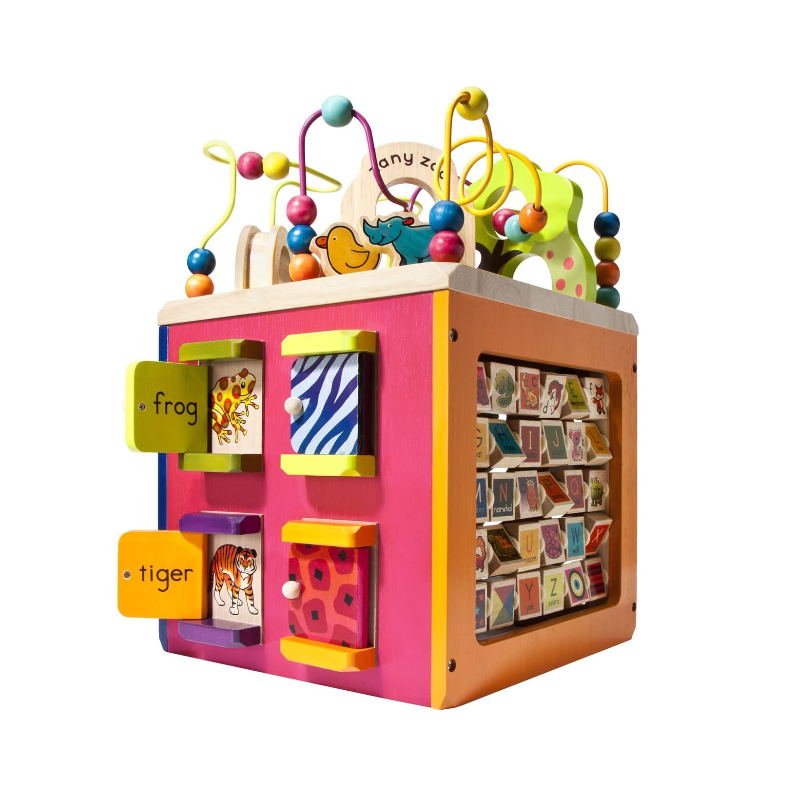 B. toys Wooden Activity Cube - Zany Zoo