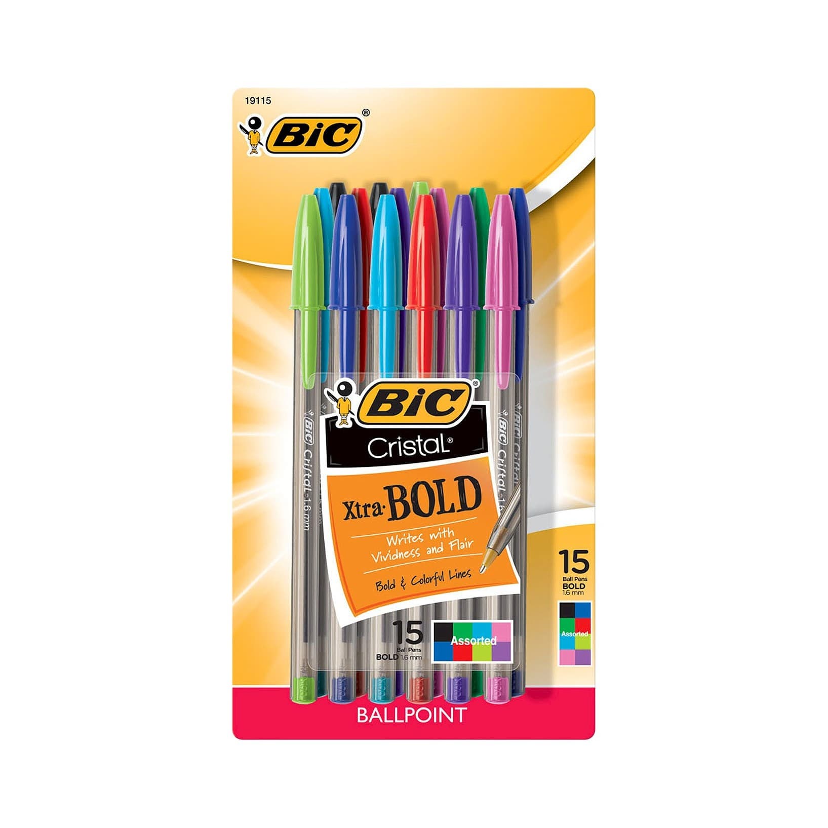 BIC Xtra Bold Ballpoint Pens, 15ct - Multicolor