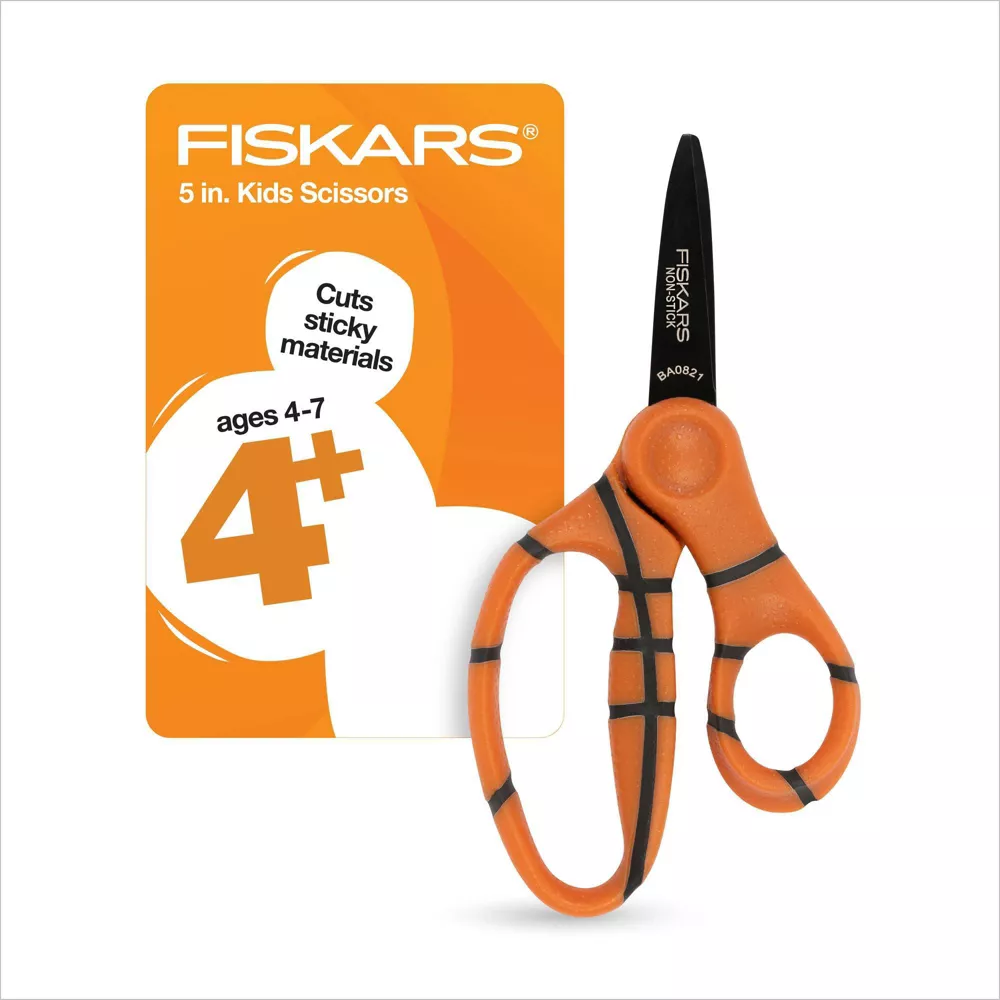 Fiskars 5" Non-Stick Pointed Kids' Scissors Ages 4-7