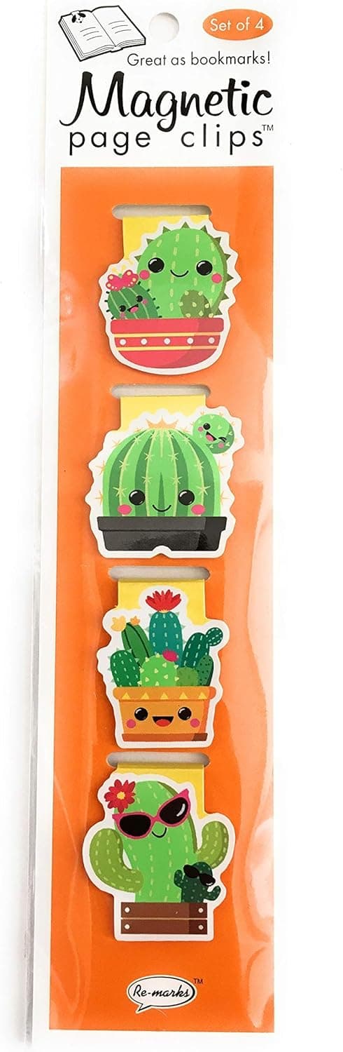 Re-Marks Cute Cactus in Bowls Magnetic Page Clips