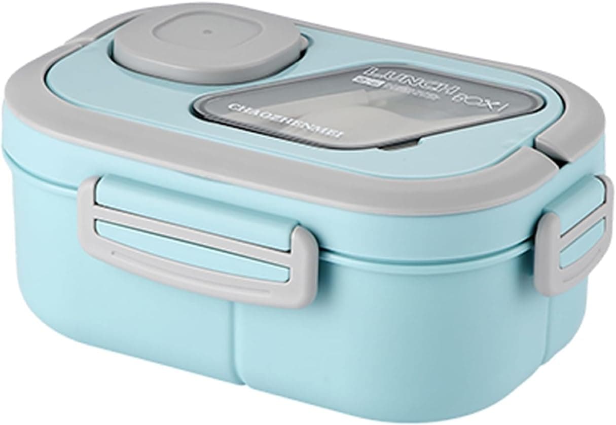 Bento Lunch Box With Tableware, 1200ML Lunch Box-Double layered 6 Compartment Bento Box, Built-in Utensil Set, Leak-Proof