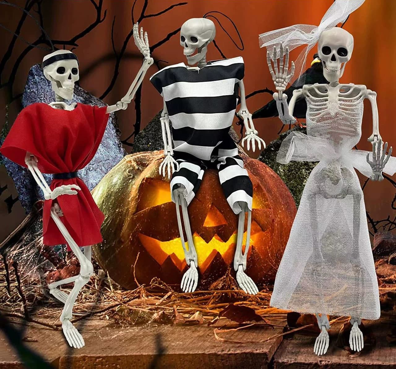 15inch Halloween Skeleton Decorations for Indoor Outdoor