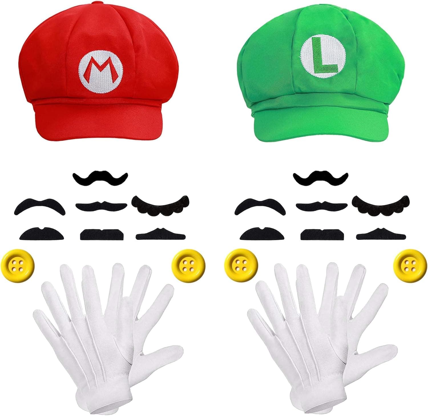 Super Bros Unisex Hat Toys set Halloween Cosplay Costume for Party Favors Adults Kids