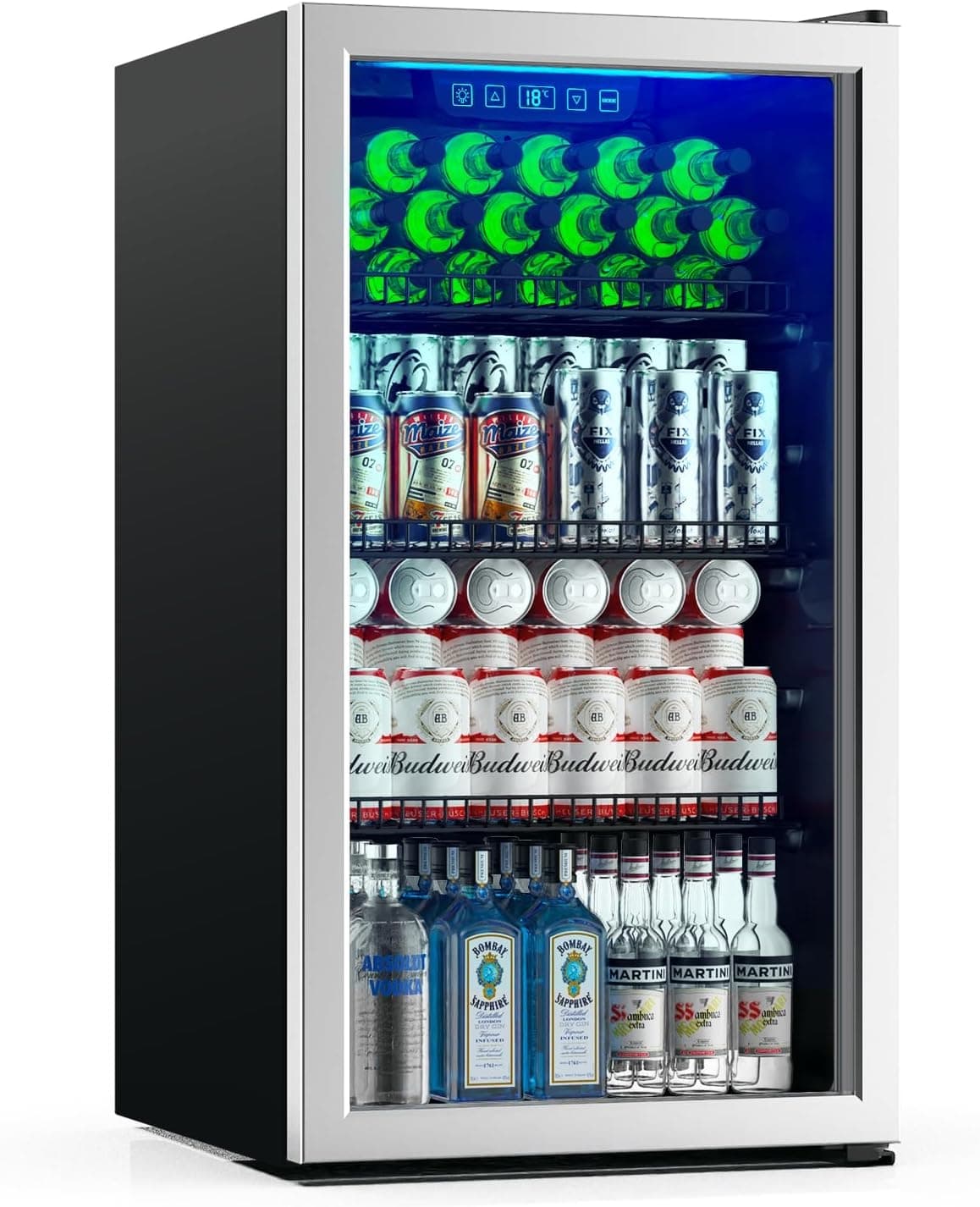 120-Can Beverage Cooler, Stainless Steel, Digital Display, 3.2 Cu.Ft