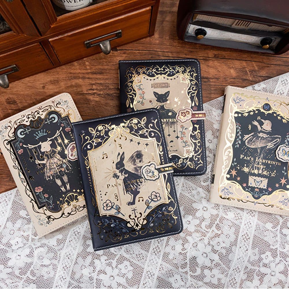 Pan's Labyrinth Notebook Magnetic Buckle Book All Over Colorful Inner Page Notebook Business Office Work Diary Book Art Retro College Student High Beauty Notebook