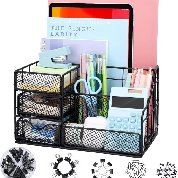 Desk Organizer with Drawers, 7 Slots & 72 Accessories