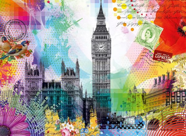 Ravensburger London Postcard 500-Piece Jigsaw Puzzle for Adults | Vibrant & Unique London Scene | Perfect Interlocking Fit | Long-Lasting Quality