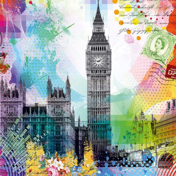 Ravensburger London Postcard 500-Piece Jigsaw Puzzle for Adults | Vibrant & Unique London Scene | Perfect Interlocking Fit | Long-Lasting Quality