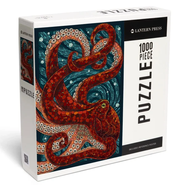 Lantern Press 1000 Piece Jigsaw Puzzle, Octopus, Paper Mosaic