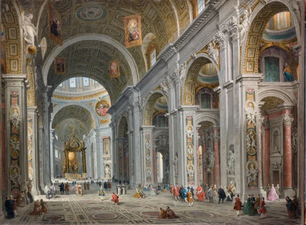 Interior of Saint Peter's Rome by Giovanni Paolo Panini Old Masters